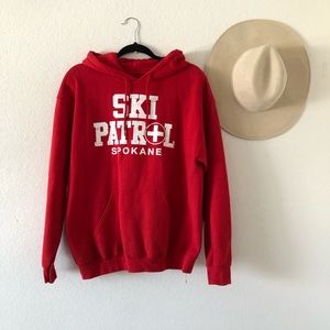 Red & White Ski Patrol Spokane Washington Hoodie